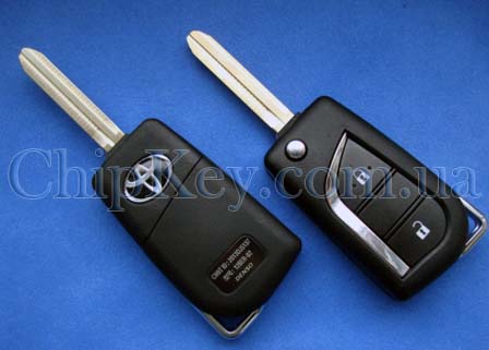 Ключ Toyota выкидной (корпус) 2 кнопки, лезвие toy43