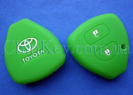 Чехол Toyota силиконовый 2 кнопки, зеленый