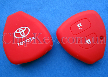 Чехол Toyota силиконовый 2 кнопки, красный