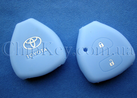 Чехол Toyota силиконовый 2 кнопки, синий