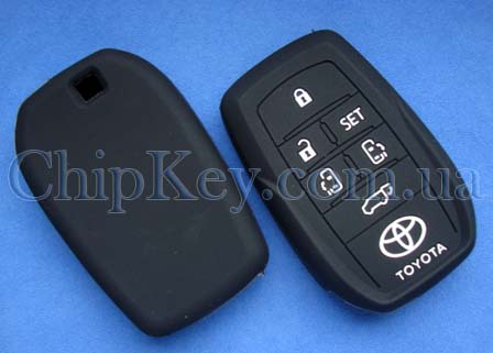 Чехол Toyota Smart Key силиконовый 6 кнопок, черный