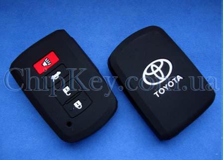 Чехол Toyota Smart Key силиконовый 4 кнопки, черный