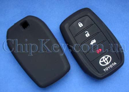 Чехол Toyota Smart Key силиконовый 4 кнопки, черный