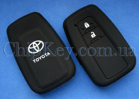 Чехол Toyota Smart Key силиконовый 2 кнопки, черный