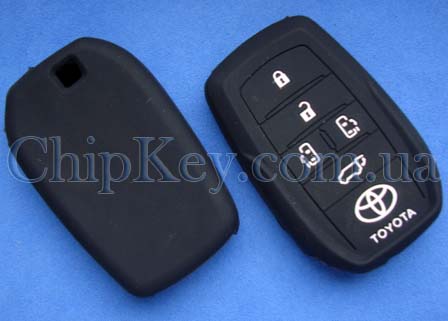 Чехол Toyota Smart Key силиконовый 5 кнопок, черный