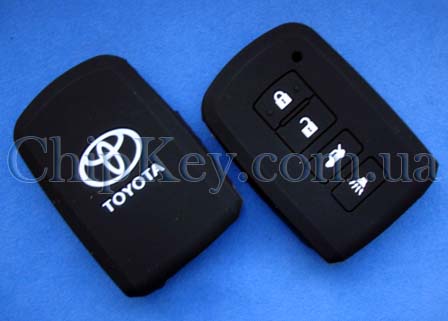 Чехол Toyota Smart Key силиконовый 4 кнопки, черный