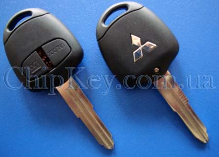 Ключ Mitsubishi Pajero (корпус) 2 кнопки, левое лезвие