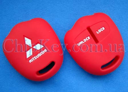 Чехол Mitsubishi силиконовый 2 кнопки, красный