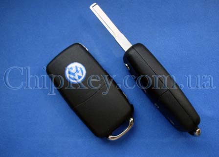 Ключ Volkswagen Crafter  выкидной (корпус) 3 кнопки, лезвие HU64P