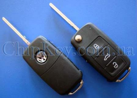Ключ Volkswagen с 2010 выкидной (корпус) 3 кнопки, лезвие hu66