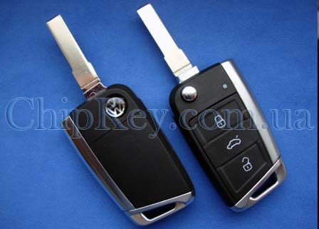 Ключ Volkswagen 7 series выкидной (корпус) 3 кнопки