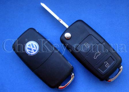 Volkswagen CRAFTER 2006-2011 гв - выкидной ключ 3 кнопки HLO 2EO 959 753 A, с чипом 48 Megamos Crypto , 434 Mhz