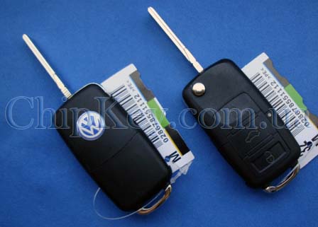 Ключ Volkswagen выкидной (корпус) 3 кнопки, лезвие hu66