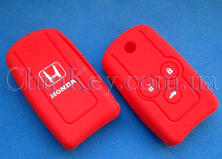 Чехол Honda силиконовый 3 кнопки, красный